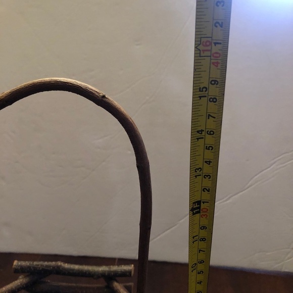 Rustic Wood Twig Basket. 10” wide x 15” high. Good for Plant Holder. - Picture 3 of 5